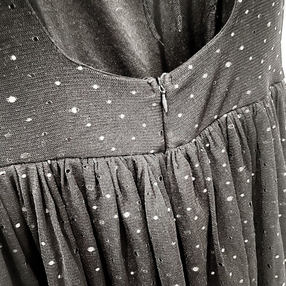 Zara Mini dress LBD Bow detail Black Tulle Sequin Sparkly U shape Open back M - Picture 3 of 13